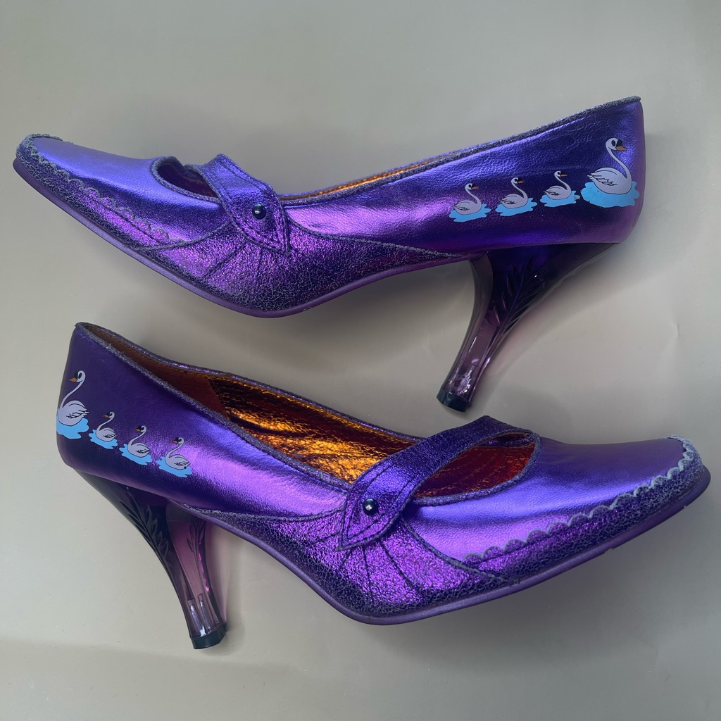 Metallic Purple Irregular Choice Heels